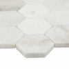Msi Arabescato Venato White 11.73 In X 12 In. Hexagon Honed Marble Mosaic Tile, 10PK ZOR-MD-0381